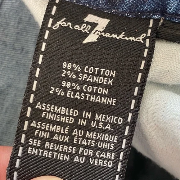 ⭐️ SOLD ⭐️ 7 For All Mankind Medium Blue The High Waist Ankle Skinny Distressed - Picture 7 of 7